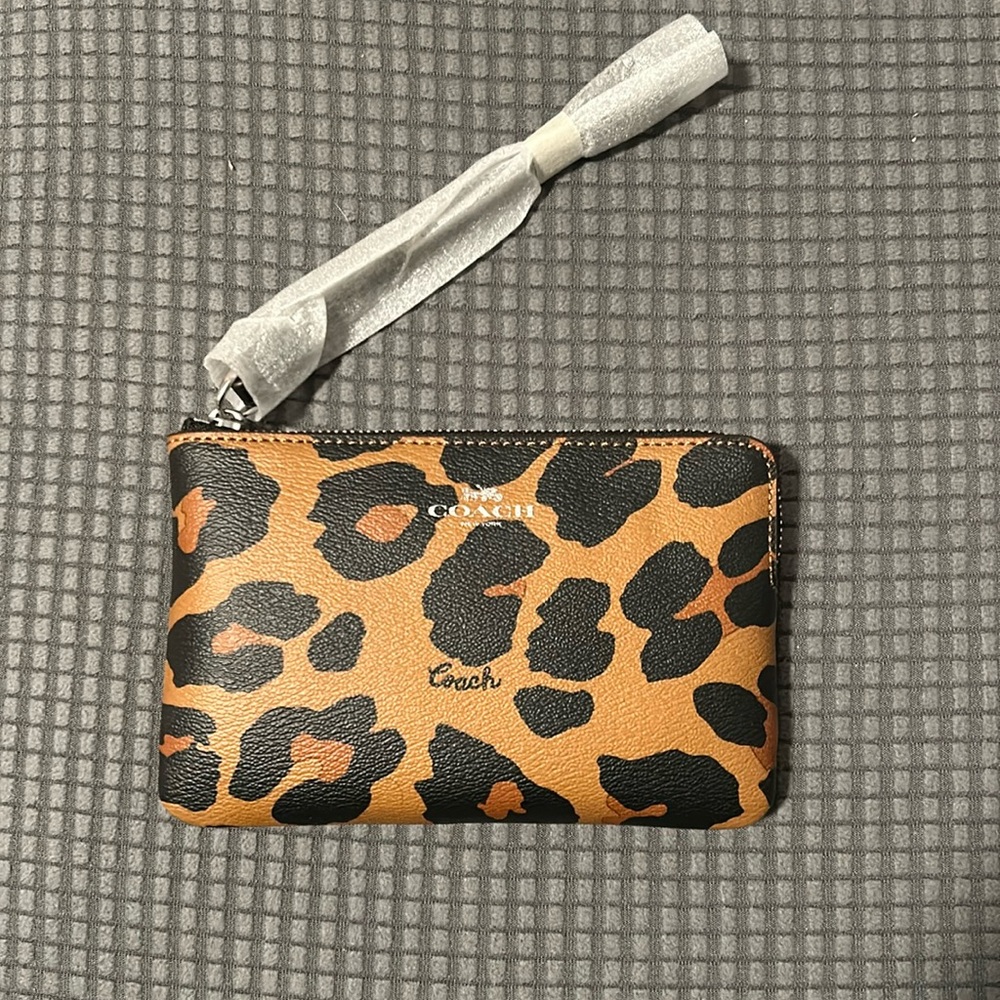 Coach cheetah print wristlet